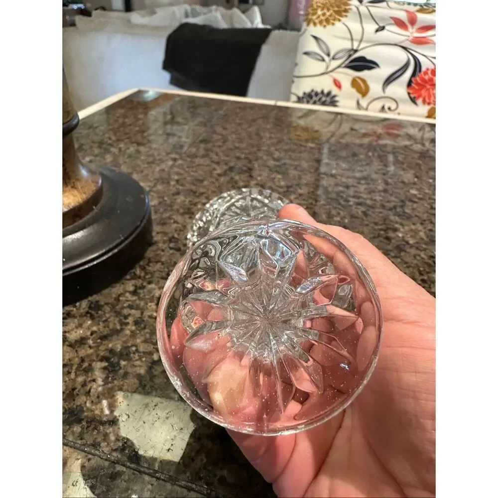 Vintage cut, glass face or toothpick holder